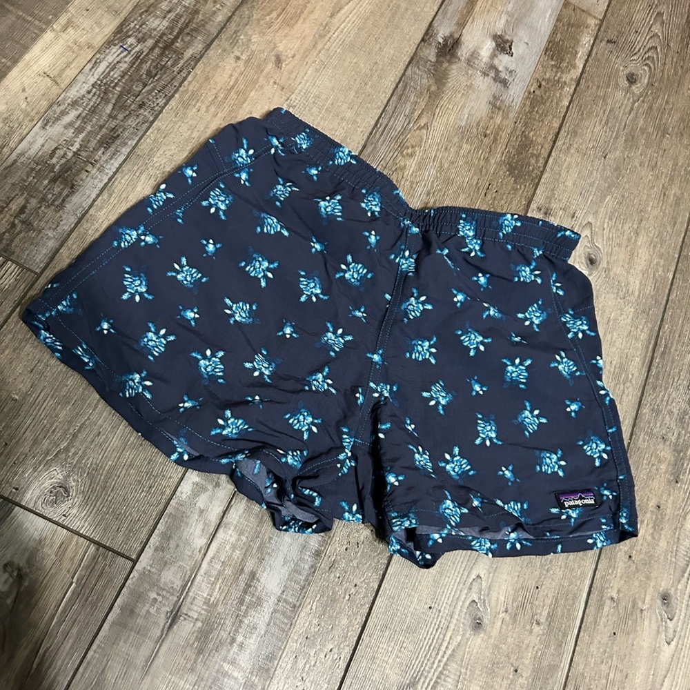 Patagonia sea turtle Blue and White Shorts